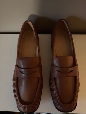 Classic Brown Leather Penny Loafers - ladies size 9.5